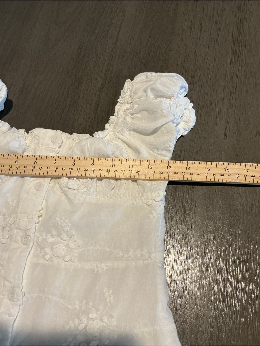 Kourt White Embroidered Floral Button Front Mini Dress Size XS Cottagecore - Picture 7 of 9
